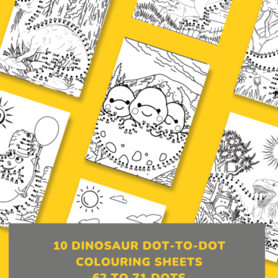10 dinosaur dot to dot sheets 62 to 71