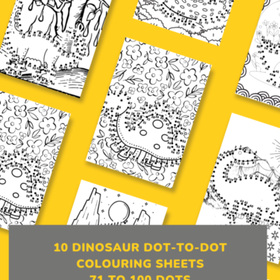 Dinosaur dot to dot sheets 71 to 100 dots