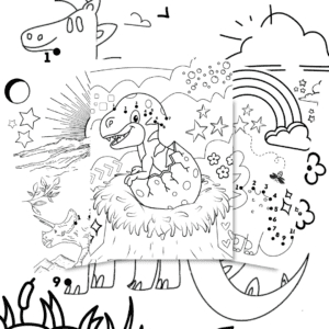 10 dinosaur dot to dot 1-10 colouring sheets