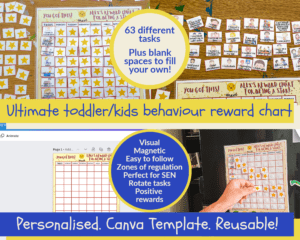 toddler reward chart canva template