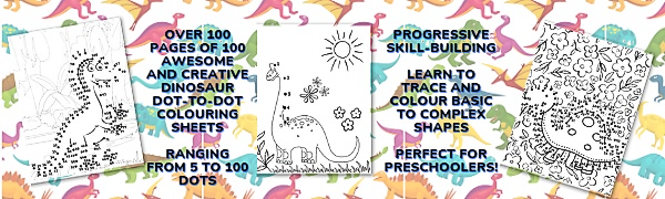 The ultimate dot-to-dot dinosaur colouring book for kids from Amazon - fine motor activities for preschoolers