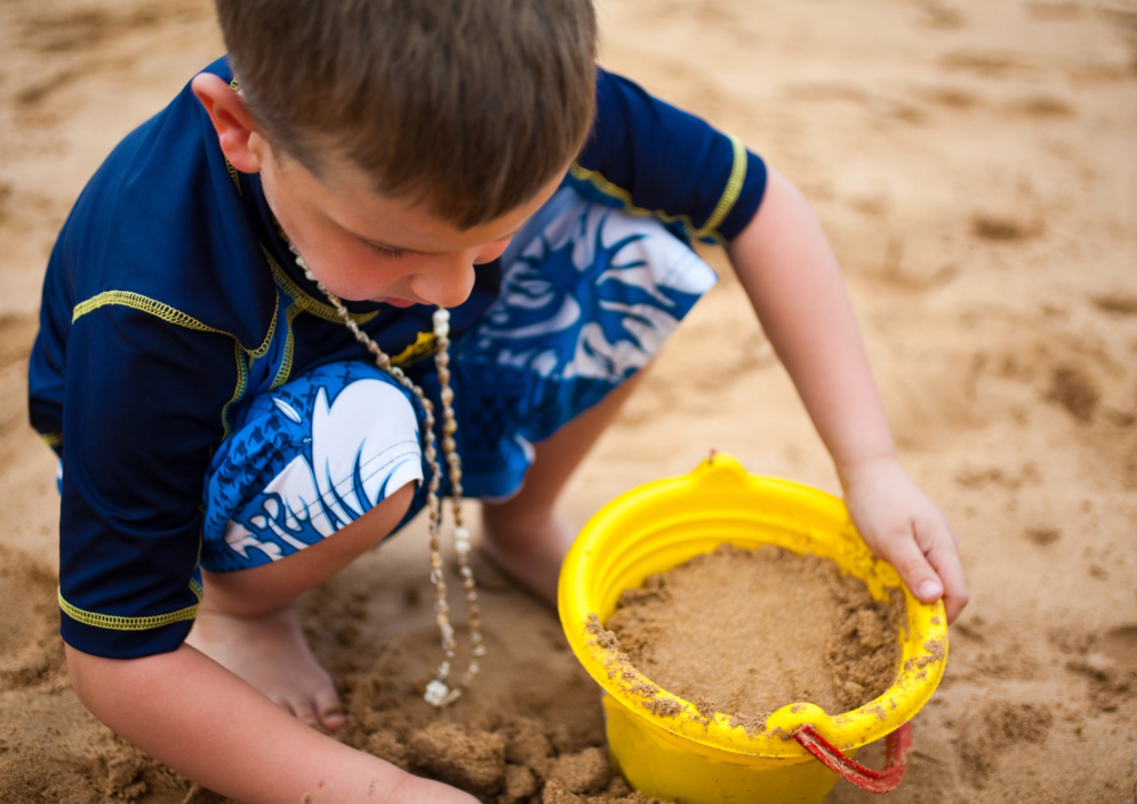 Building sandcastles - fine motor activities for preschoolers