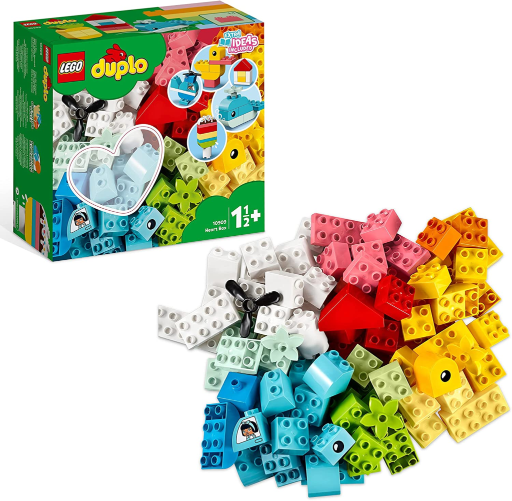 
LEGO 10909 DUPLO Classic Heart Box, First Bricks Building Toy, Educational Activity and Development Set, Early Learning Toys for Toddlers 1.5-3 Years Old