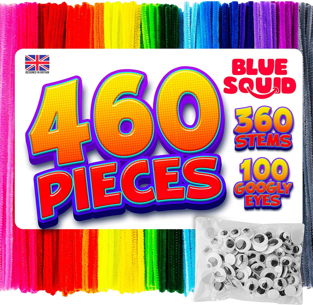 Pipe Cleaners Craft Chenille Stems - 460 Pcs, 360 Assorted Color Chenille Cleaners, Multi-Color Pipe Cleaners, DIY Art & Craft Projects, Kids Fuzzy
