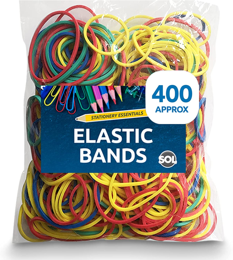 
400pk SOL Elastic Bands | Rubber Bands Assorted Sizes | Thick Elastic Bands Office | Sturdy Strechable Rubber Band for Home, Office, School | Coloured...