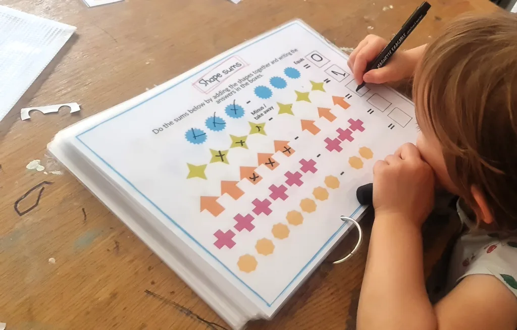 Adding and taking away - maths activity book