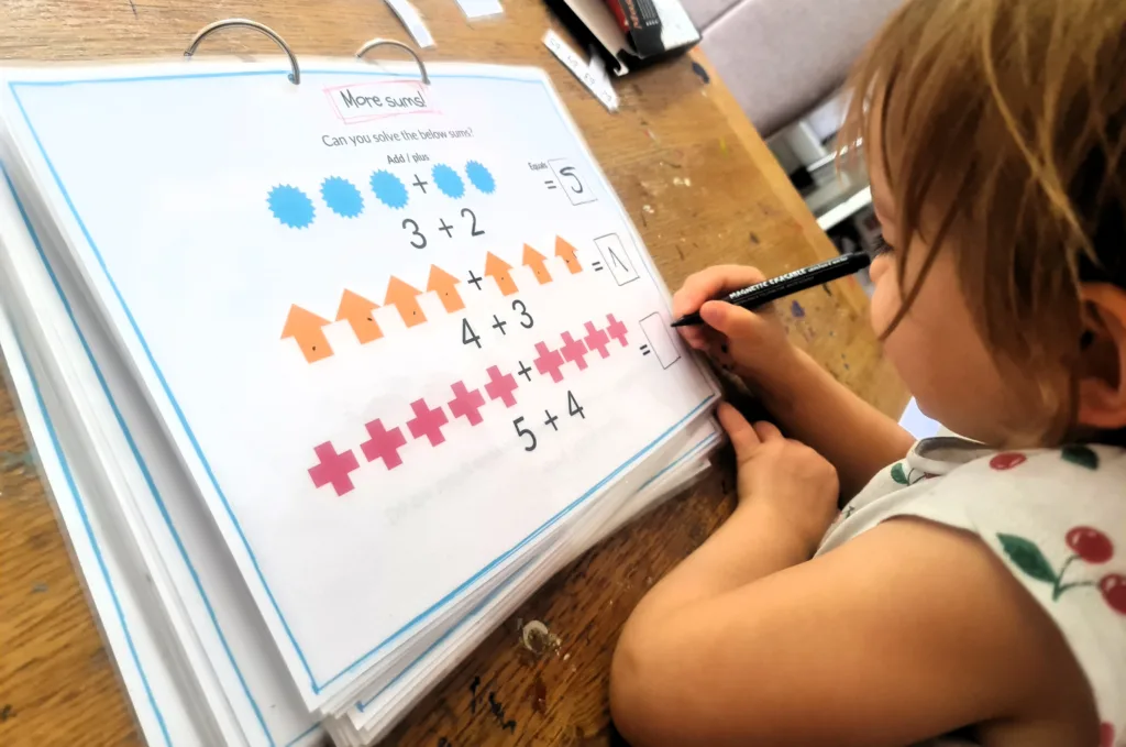 Adding and taking away - maths activity book