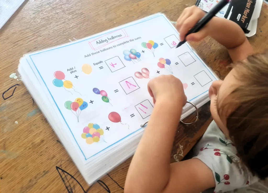 Adding and taking away - maths activity book