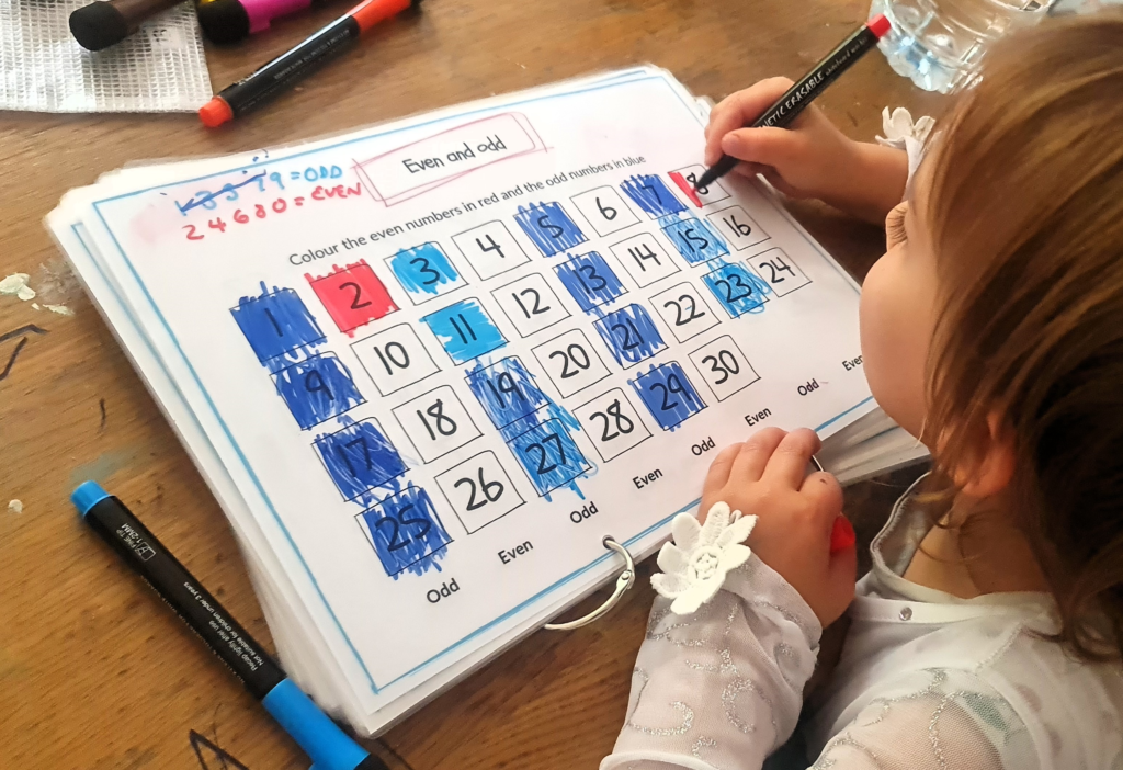 Even and odd - maths activity book
